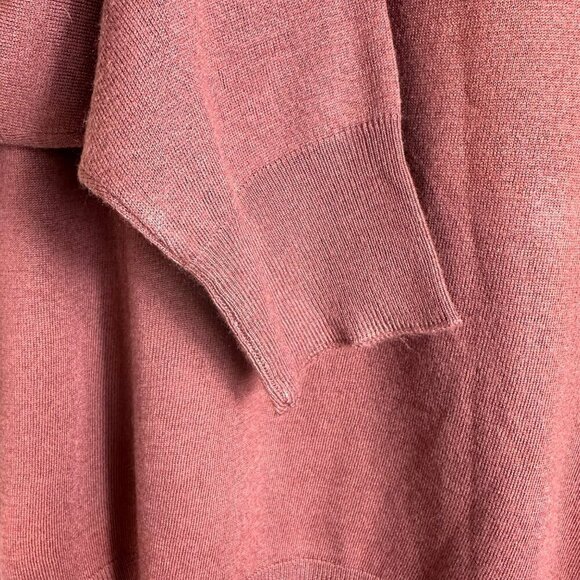 2/$30 Zara Cut Out Shoulder High Neck Sweater Dark Pink Oversized Small NWT - Picture 7 of 13